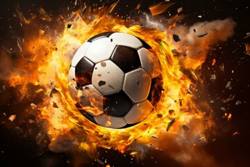 Fototapeta premium Sturdy Soccer ball net. Stadium sport team. Generate Ai