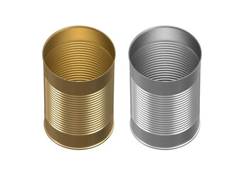 Open metal can, transparent background