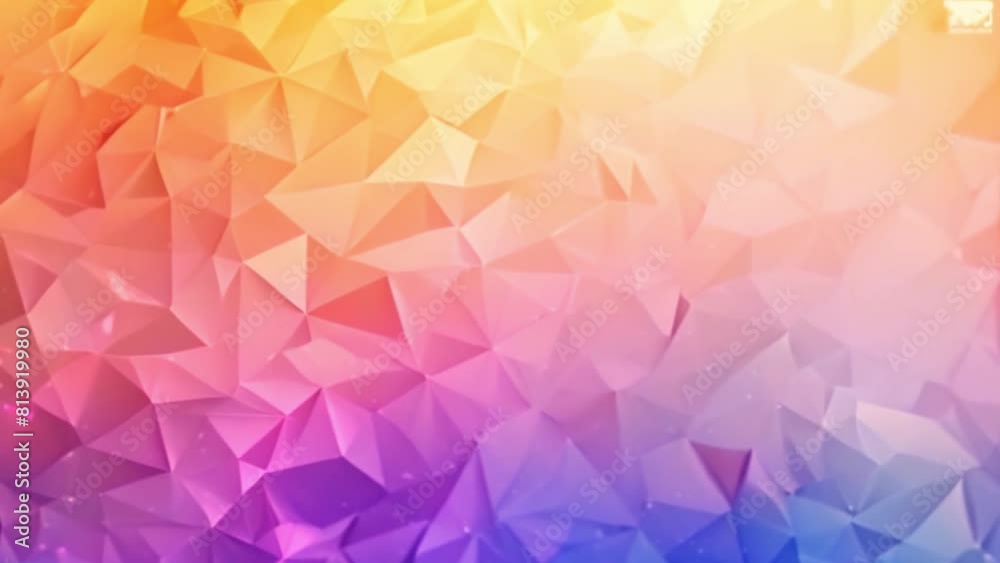 Poster a vivid blend of warm and cool tones in a polygonal pattern with a soft bokeh overlay creates a dyna