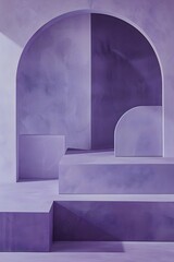 Minimalist Geometric Forms in Violet Shades Emanating Modern Elegance