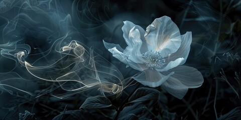 Obraz premium white ghostly flower