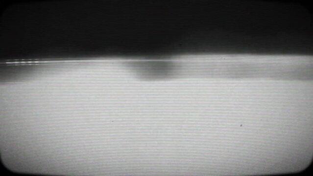TV Lines defect interference, Retro TV screen.