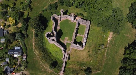 vista superior del castillo de Grosmont