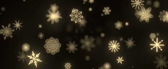 The winter background, falling snowflakes