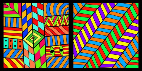 Colorful abstract and free hand pattern for decoration, background, and panel