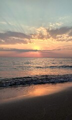 beautiful unusual sky at sea
