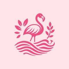flamingo bird logo vector design, vector flamingo bird illustration, beautiful and elegant flamingo bird design