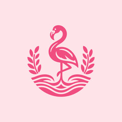 flamingo bird logo vector design, vector flamingo bird illustration, beautiful and elegant flamingo bird design
