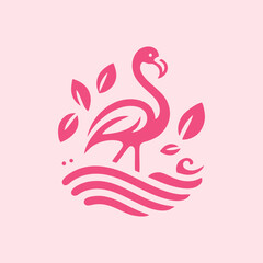 flamingo bird logo vector design, vector flamingo bird illustration, beautiful and elegant flamingo bird design