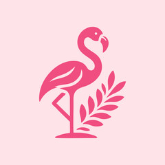 flamingo bird logo vector design, vector flamingo bird illustration, beautiful and elegant flamingo bird design
