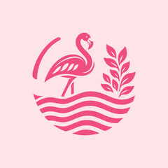 flamingo bird logo vector design, vector flamingo bird illustration, beautiful and elegant flamingo bird design