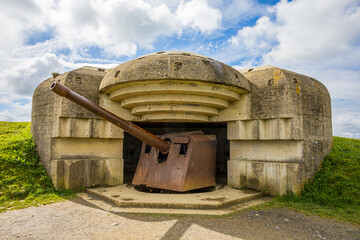 Batterie de Longues-sur-Mer sur le mur de l'atlantique en Normandie
