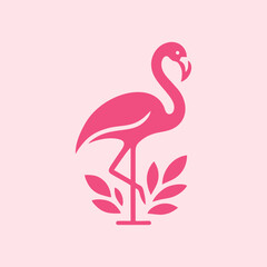 flamingo bird logo vector design, vector flamingo bird illustration, beautiful and elegant flamingo bird design