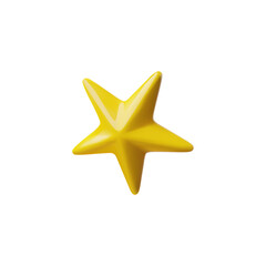 Yellow star with sharp corners 3d isometric vector icon, golden volume rating star ui achievement app glossy badge award