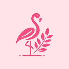 flamingo bird logo vector design, vector flamingo bird illustration, beautiful and elegant flamingo bird design