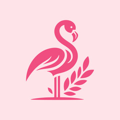 flamingo bird logo vector design, vector flamingo bird illustration, beautiful and elegant flamingo bird design