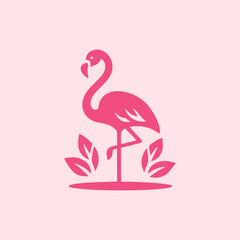 flamingo bird logo vector design, vector flamingo bird illustration, beautiful and elegant flamingo bird design