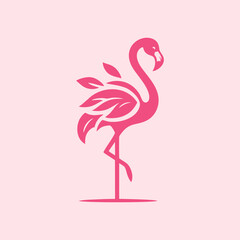 flamingo bird logo vector design, vector flamingo bird illustration, beautiful and elegant flamingo bird design