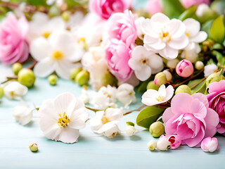 Springtime concept with beautiful flowers.
