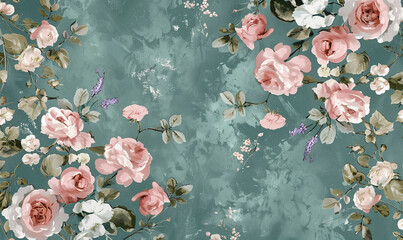 Aesthetic vintage flower, imbued with a serene and subtle aura. These aesthetic background elements lend themselves perfect to printed production, notebook covers, and decor