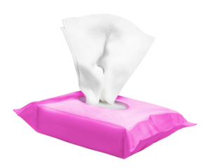 Wet wipes flow pack, cut out