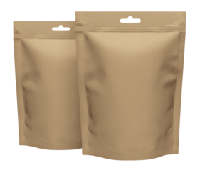 Brown doypacks cut out