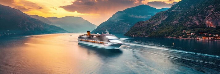 Vacation cruise on the open ocean visiting exotic locations