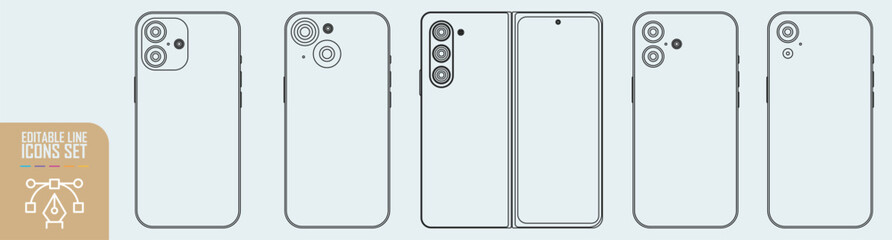 Phone mockup set. icons set.