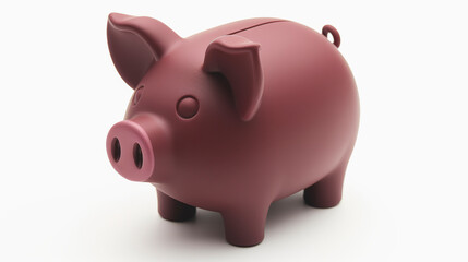 A classic ceramic piggy bank on a white background, symbolizing savings, financial security, and the traditional method of storing coins for future use.