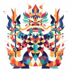 Fiery Dragon Abstract Illustration