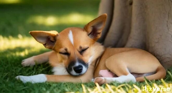dog on grass