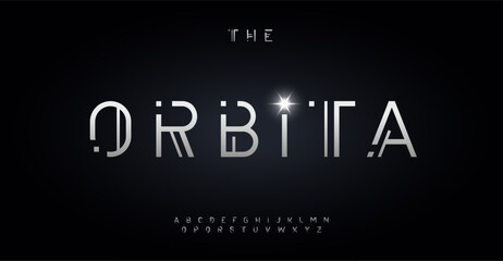 Cyber geometric alphabet, cutting-edge letters, sleek futuristic font for engaging modern logo, striking identity headline, innovative visual typography, creative tech typeset. Vector typeset.