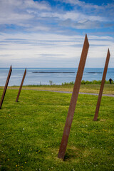 Fototapeta premium Vestiges du Port artificiel d'Arromanches utilisé pour le débarquement de Normandie