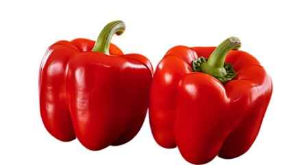 A pair of bell peppers with a Transparent background.
