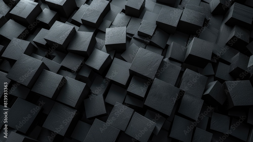 Wall mural abstract dark 3d render overlapping background