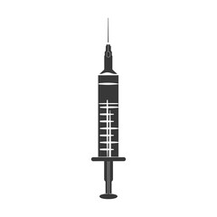 Silhouette medical syringe black color only
