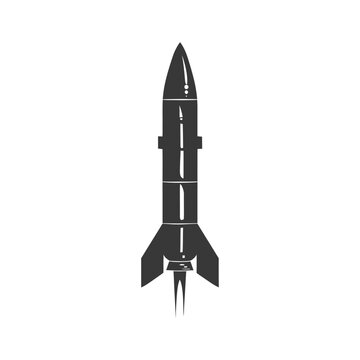 recommend clip art: Silhouette missile black color only
