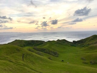 sunset over the mountains