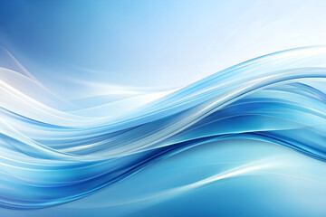 Abstract blue and white wave background with white space for your text. Pattern, Flowing, Geomatric.