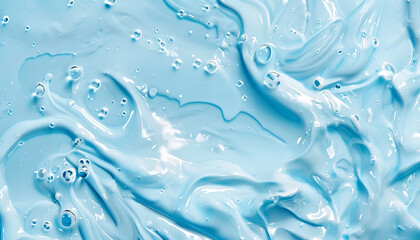 Splash cosmetic moisturizer water micellar toner or emulsion blue colored abstract background