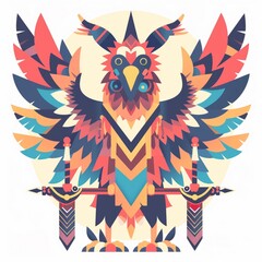 Rooster with Sword and Vibrant Feathers Art