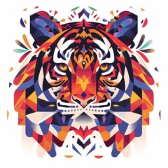 Abstract Tiger Mosaic Art