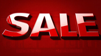 A vibrant red sale sign prominently displayed on a matching red background, attracting attention with its bold color contrast