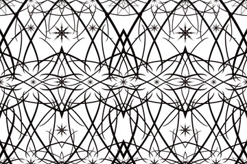 black and white graphic flower pattern