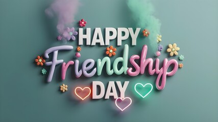 The background of Happy Friendship Day features colorful flowers and love.