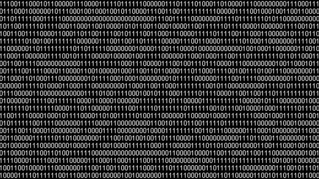Binary code numbers sequence animation 