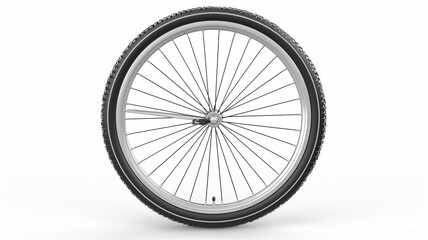 Bicycle wheel on white background