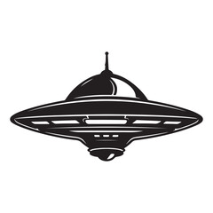 Fototapeta premium Flat ufo logo icon, black vector illustration on white background