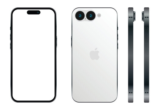 Iphone 16 realistic mockup. Vector EPS 10
