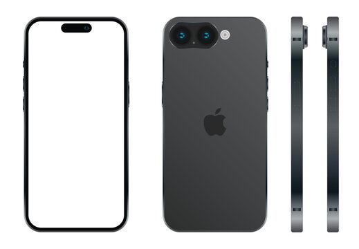 Iphone 16 realistic mockup. Vector EPS 10